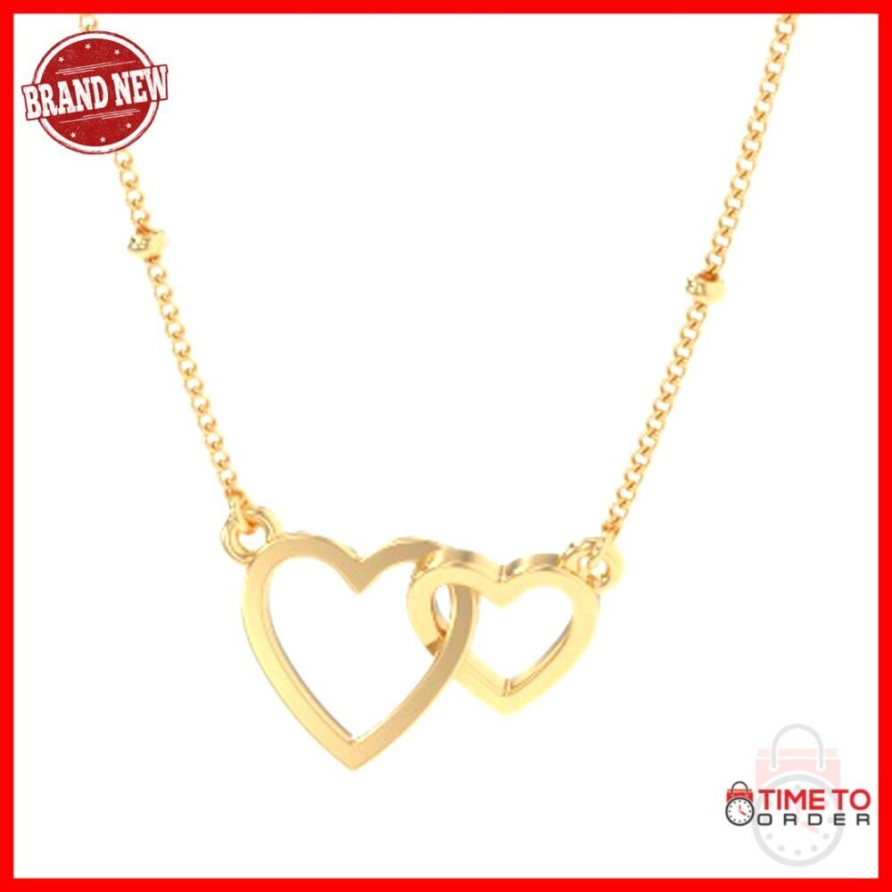 18k Gold Plated Heart Pendant Necklace Sterling Silver Choker